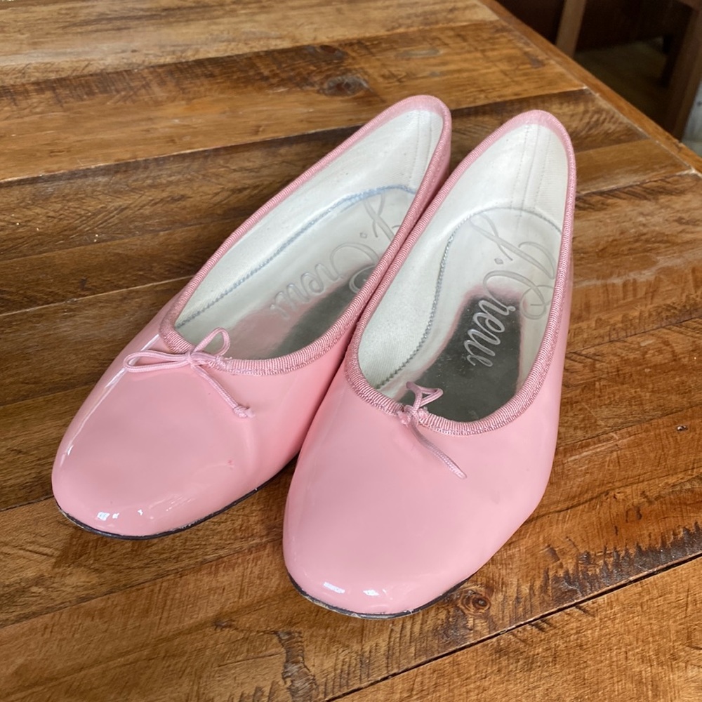 J. CREW ZOE PINK LEATHER BALLET FLATS 9